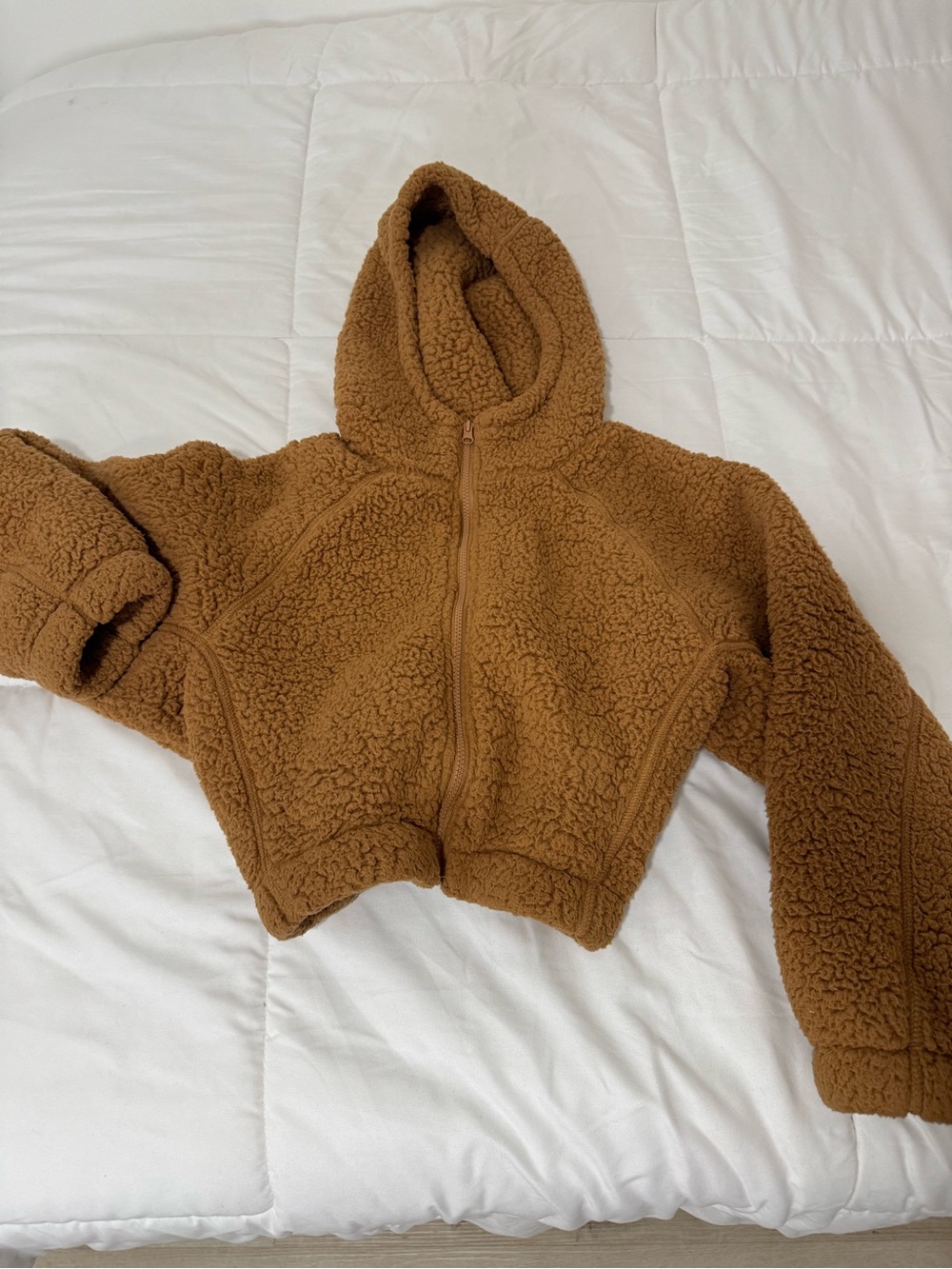 Cozy Sherpa Hoodie Jacket - Brown